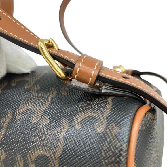 CELINE Brown Coated Canvas Backpack - Picture 16 of 16